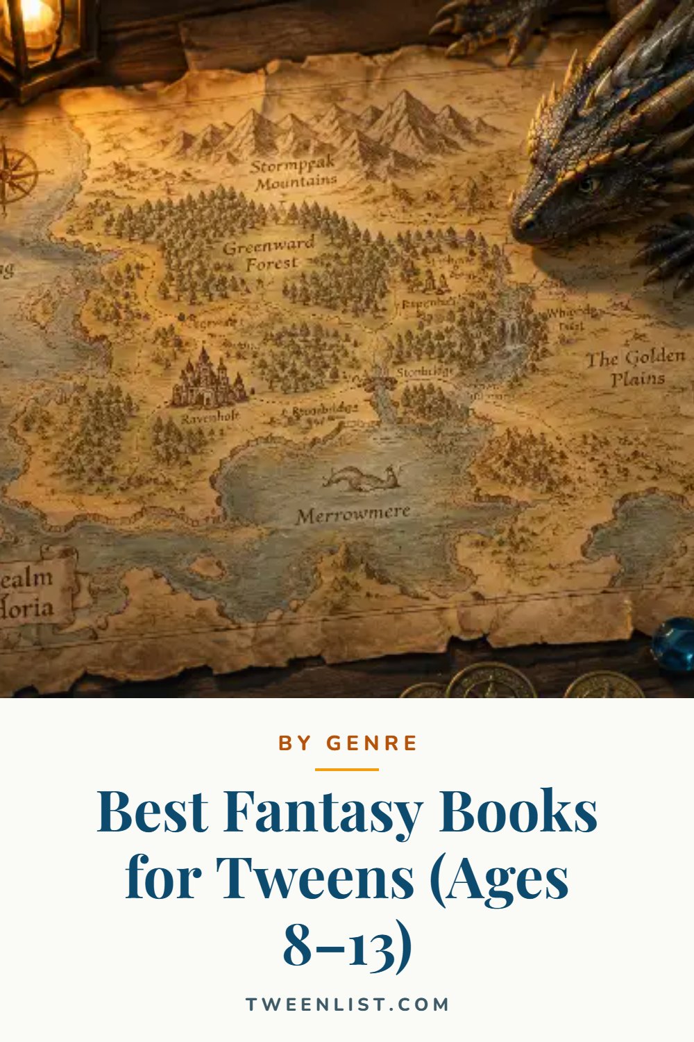 Best Fantasy Books for Tweens (Ages 8–13) — pin graphic