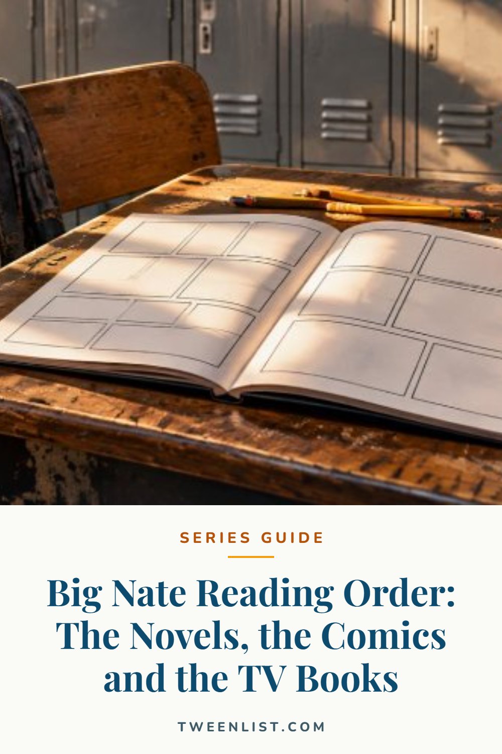Big Nate Reading Order: The Novels, the Comics and the TV Books — pin graphic