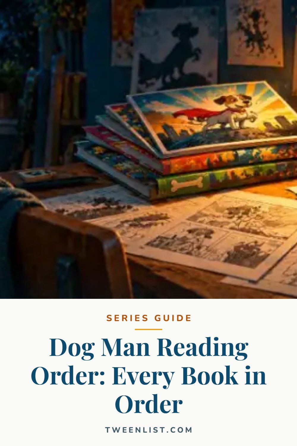 Dog Man Reading Order: Every Book in Order — pin graphic