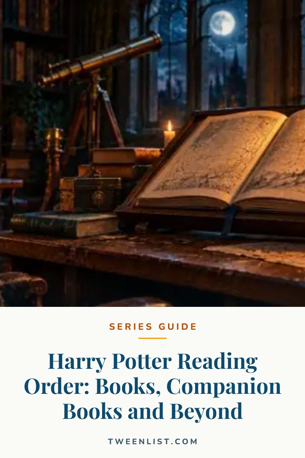 Harry Potter Reading Order: Books, Companion Books and Beyond — pin graphic
